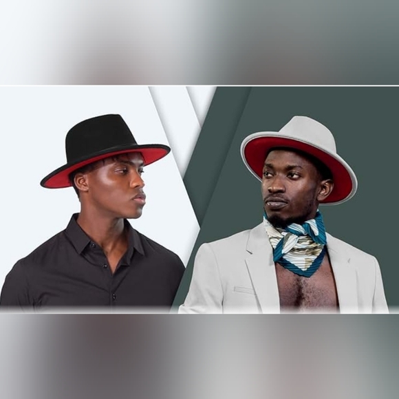 Light Gray Fedora Hat with Elastic Band - Picture 2 of 2